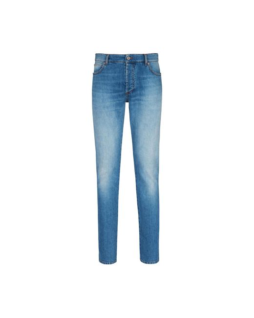 Balmain Blue Belt-Loop Jeans for men