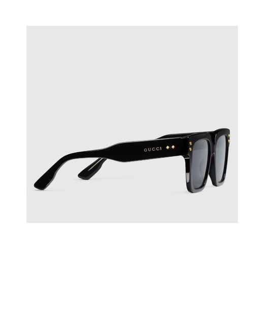 Gucci Black Eyewear Rectangular Frame Sunglasses for men