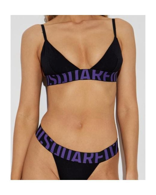 DSquared² Blue Logo Bra