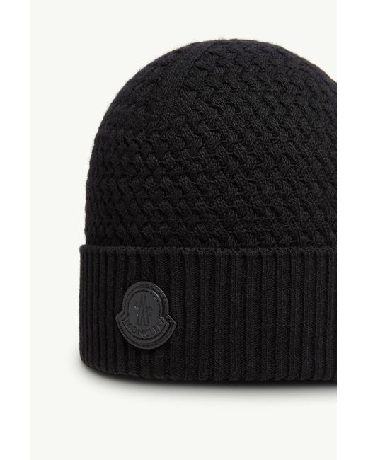 Moncler Black Logo Hat for men