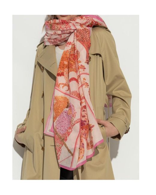Ferragamo Pink Ferragamo Patterned Printed Scarf