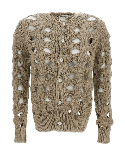 Comme des Garçons Gray Crew Neck Long-Sleeved Knitwear