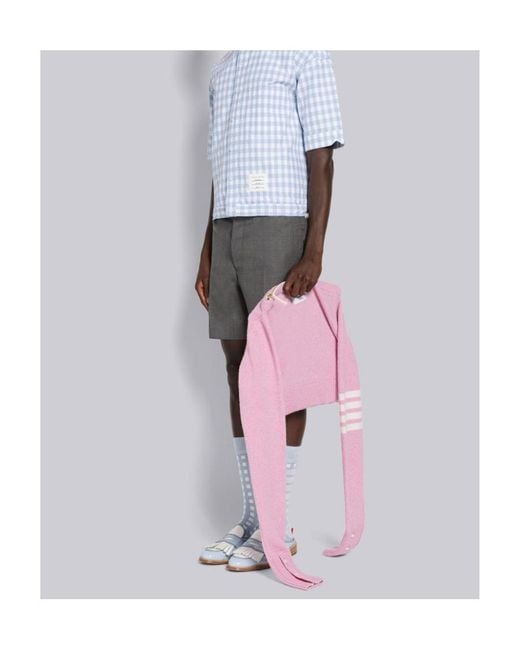 Thom Browne Pink 4-Bar Striped Zipped Crossbody Bag for men