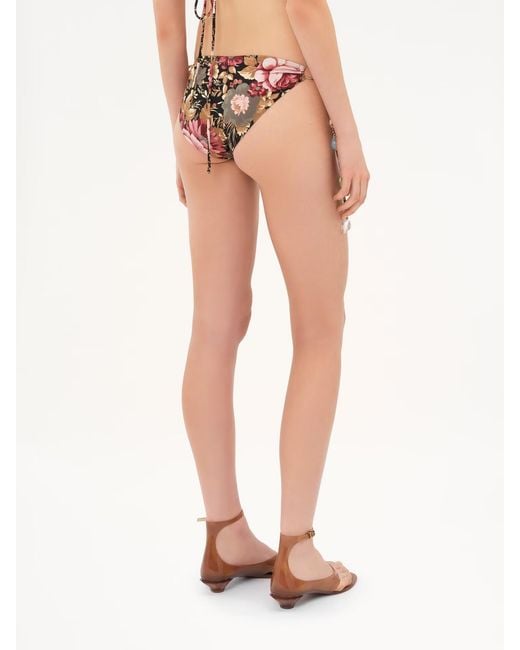 Chloé White Rose-Print Bikini Bottoms