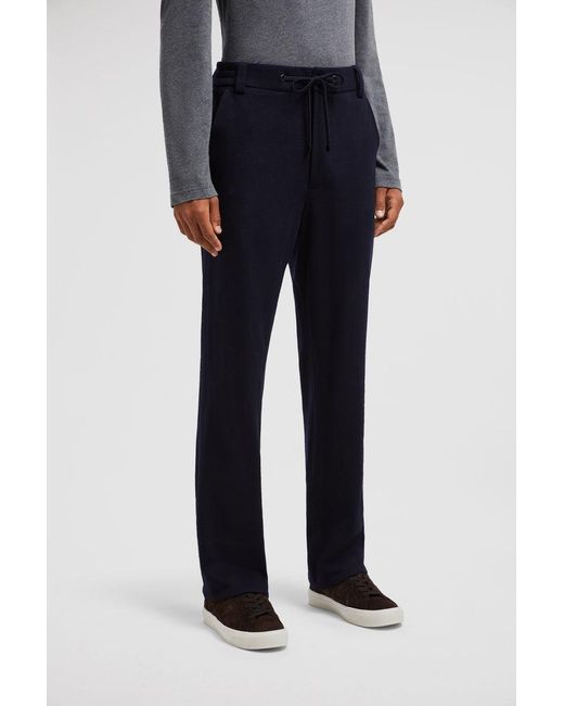 Moncler Blue Drawstring Straight-Leg Trousers for men