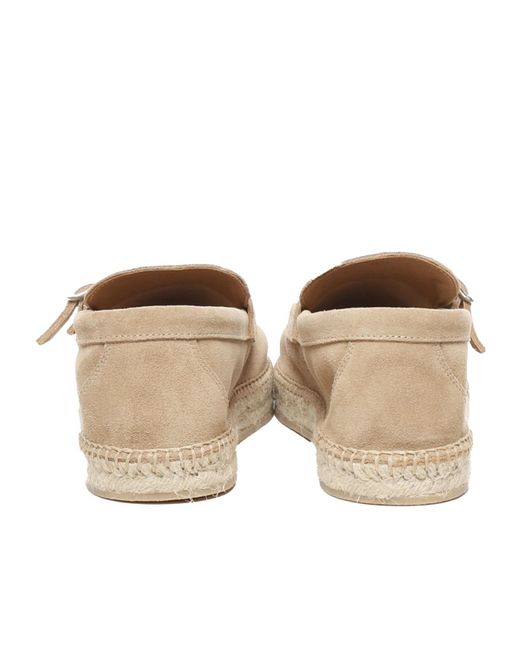 Eleventy Natural Buckle-Strap Suede Espadrilles for men