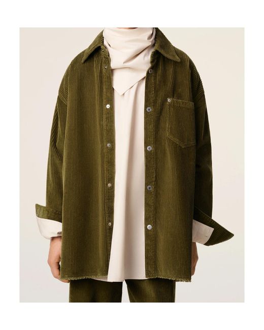 AMI Green Cotton Overshirt for men