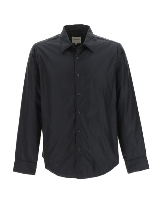 Aspesi Blue Buttoned Long-Sleeved Overshirt for men