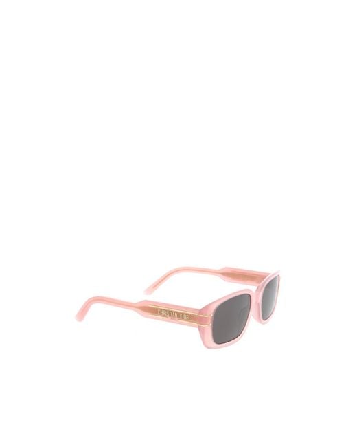 Dior White Eyewear Rectangle-Frame Sunglasses