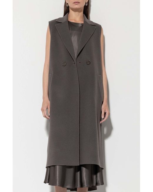 Luisa Cerano Brown Doubleface Long Wool Vest