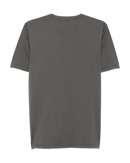 C P Company Gray Logo Patch Crewneck T-Shirt for men