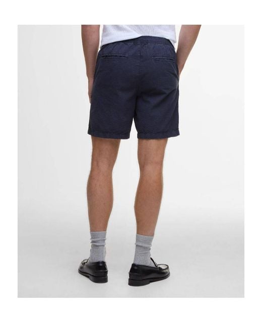 Barbour Blue Seersucker Drawstring Shorts for men