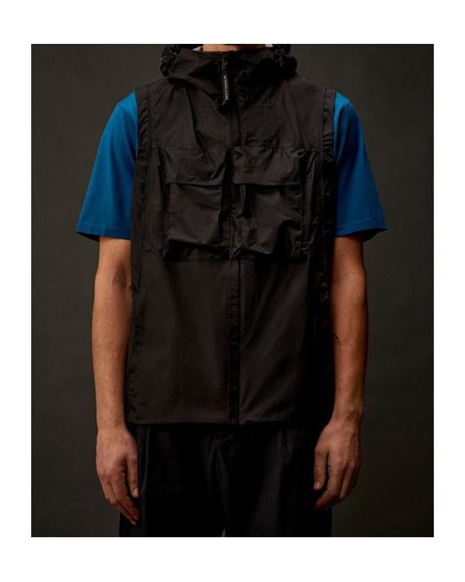 C P Company Black Metropolis Transformable Hooded Jacket for men