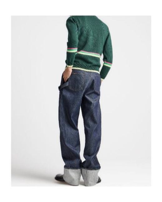 J.W. Anderson Blue Jw Anderson Twisted Turn-Up Workwear Denim Jeans for men