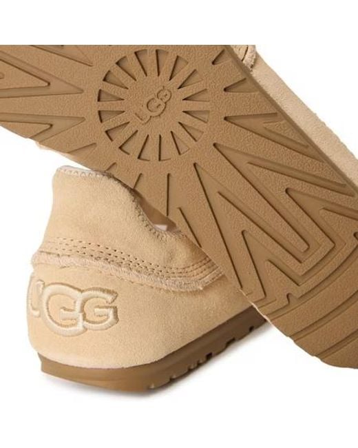 Ugg Natural Suede Hookandloop Flat Shoe