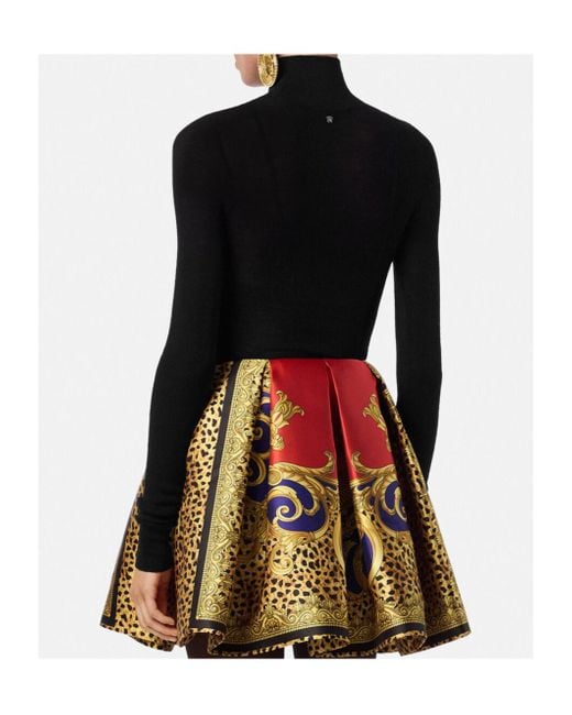 Versace Black Turtleneck Knitted Top