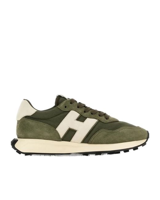 Hogan Green H601 Lace-Up Sneakers for men