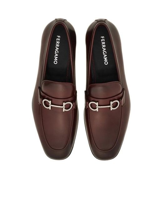 Ferragamo Brown Gancini Embellished Loafers for men