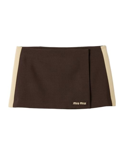Miu Miu Brown Kid Mohair Miniskirt