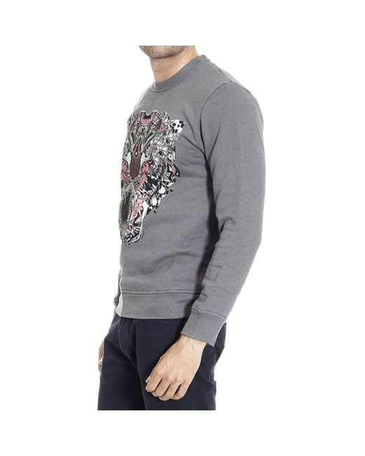 Just Cavalli Gray Printed Sweater for men