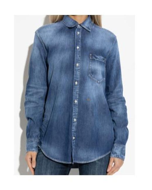 DSquared² Blue Button-Up Denim Shirt