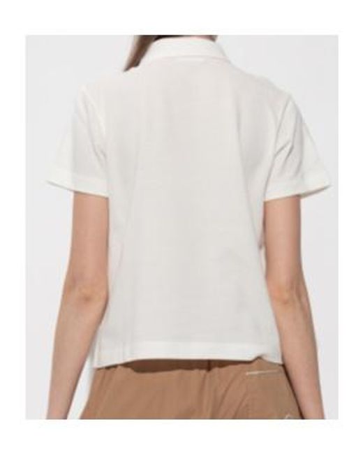 Moncler White Logo Patch Short Sleeved Polo Shirt