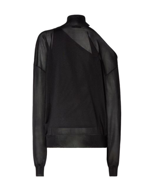 Fendi Black Silk Organza Jumper