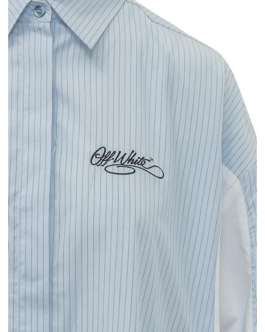 Off-White c/o Virgil Abloh Blue Long-Sleeved Shirt