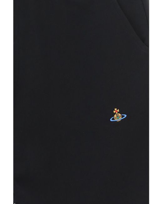 Vivienne Westwood Black Embroidered-Orb Cotton Shorts for men