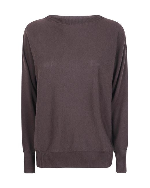 D.exterior Brown Crew-Neck Knit Sweater