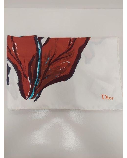 Dior Multicolor Pattern Silk Scarf