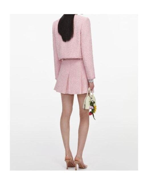 Self-Portrait Pink Sequin-Embellished Bouclé Jacket