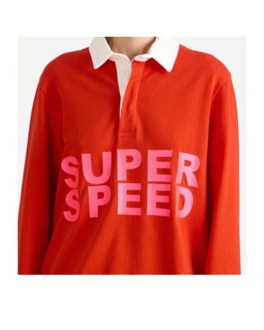 J.W. Anderson Red Jw Anderson Super Speed Logo Rugby T-Shirt
