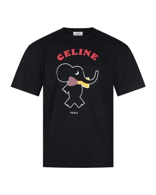 Céline Black Short-Sleeved T-Shirt for men