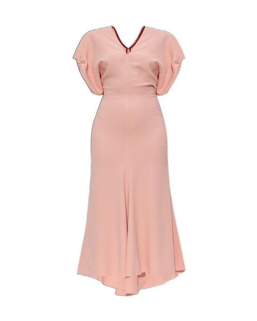 Victoria Beckham Pink Midi Dresses
