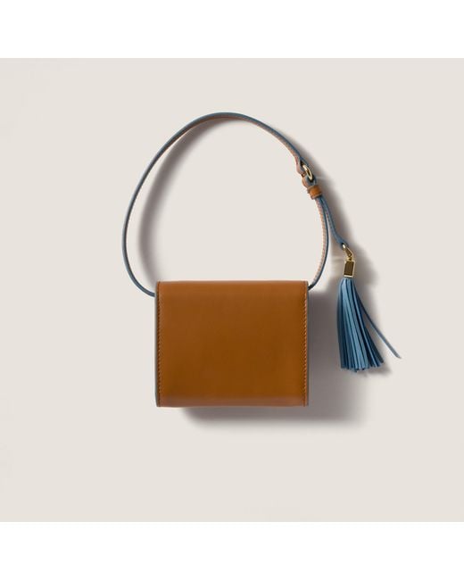 Miu Miu White Leather Wallet With Shoulder Strap
