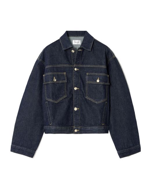 FRAME Blue Button Denim Jacket