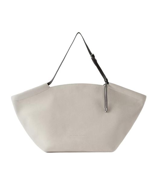 Brunello Cucinelli Gray Logo Handbag