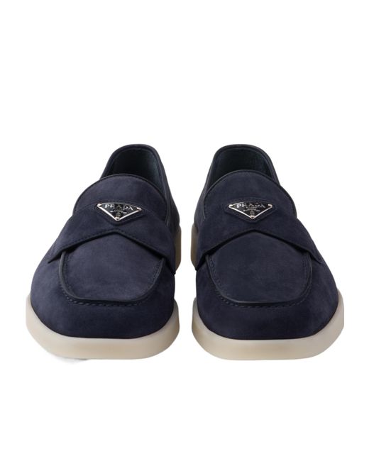 Prada Blue Suede Loafers for men