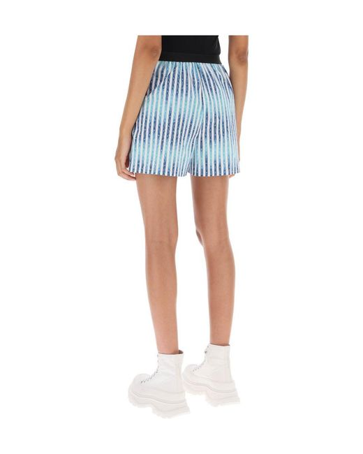 Amiri Blue Logo Tape Shorts
