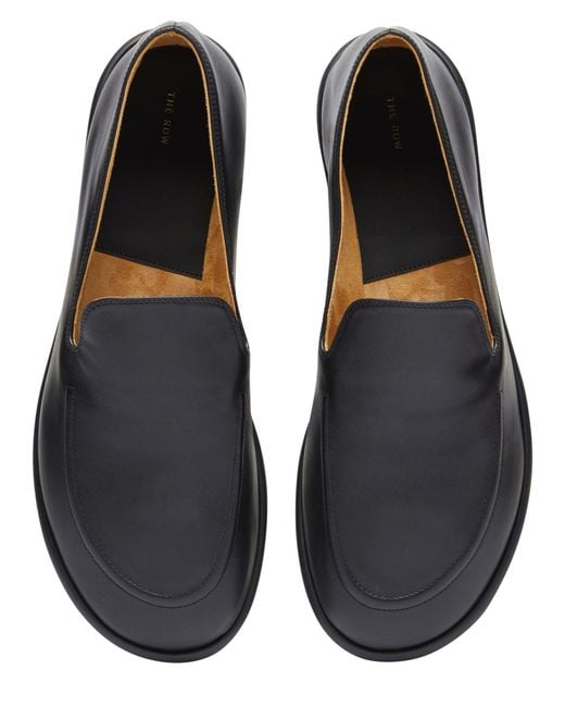 The Row Black Flat Loafers
