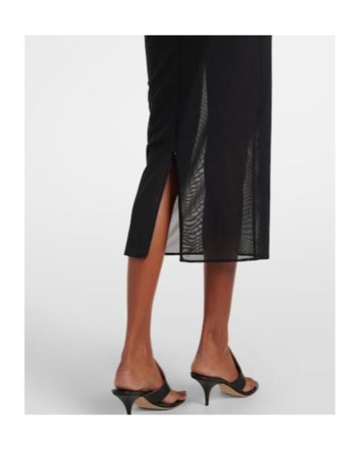 Alex Perry Black Sheer Midi Dress