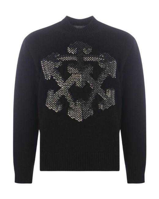 Off-White c/o Virgil Abloh Blue 3D Arrow-Motif Knitted Jumper for men