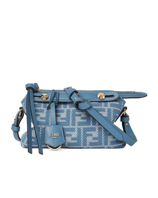 Fendi Embroidered Fabric Mini By The Way Handbag in Blue | Lyst