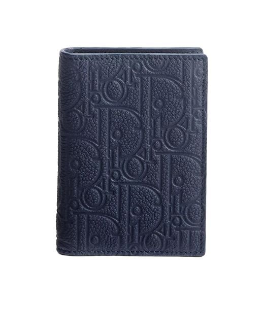 Dior Blue Bifold Card Holder for men