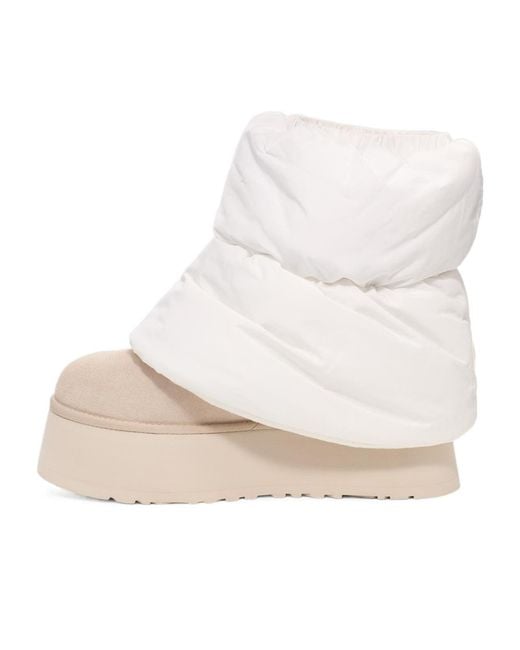 Ugg White Classic Mini Dipper Puffer Boots