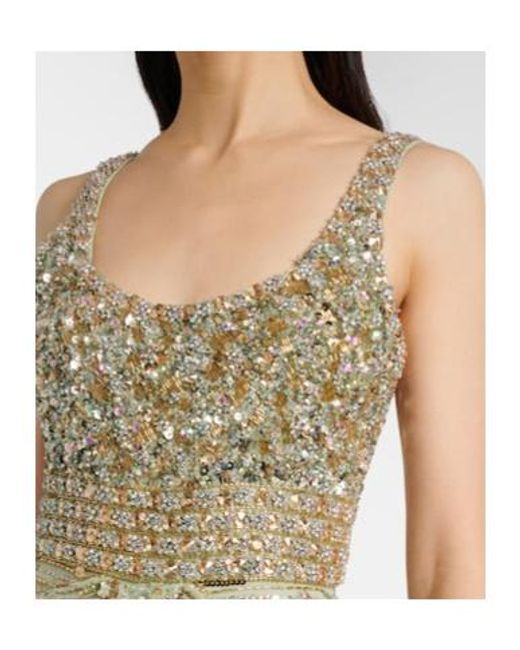 Jenny Packham Green Elixir Embellished Bustier Gown