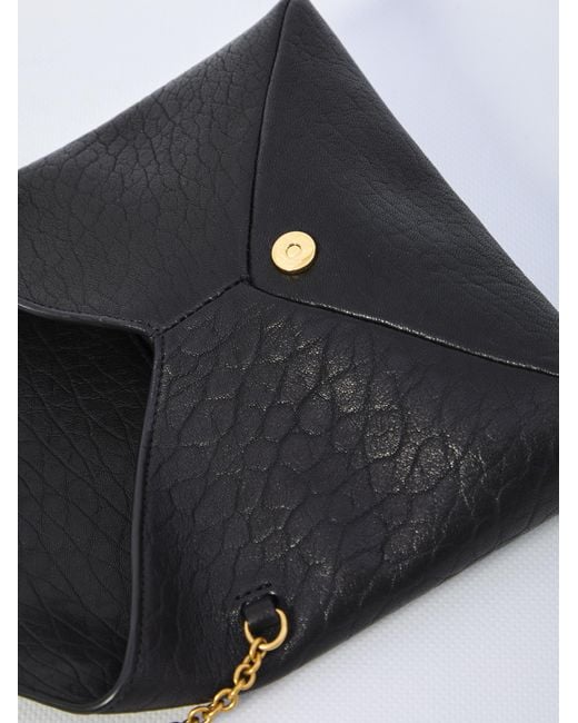 Saint Laurent Black Cassandre Chain Pouch