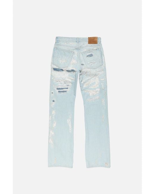 Acne Blue Distressed Straight-Leg Jeans for men