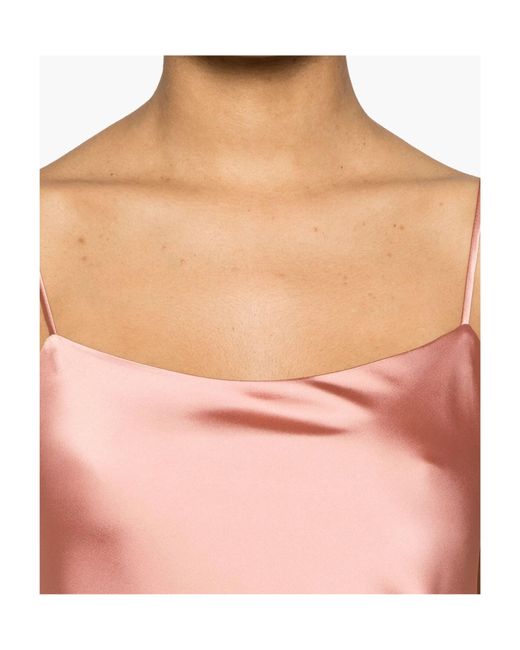 Herno Pink Spaghetti Straps Satin Tank Top